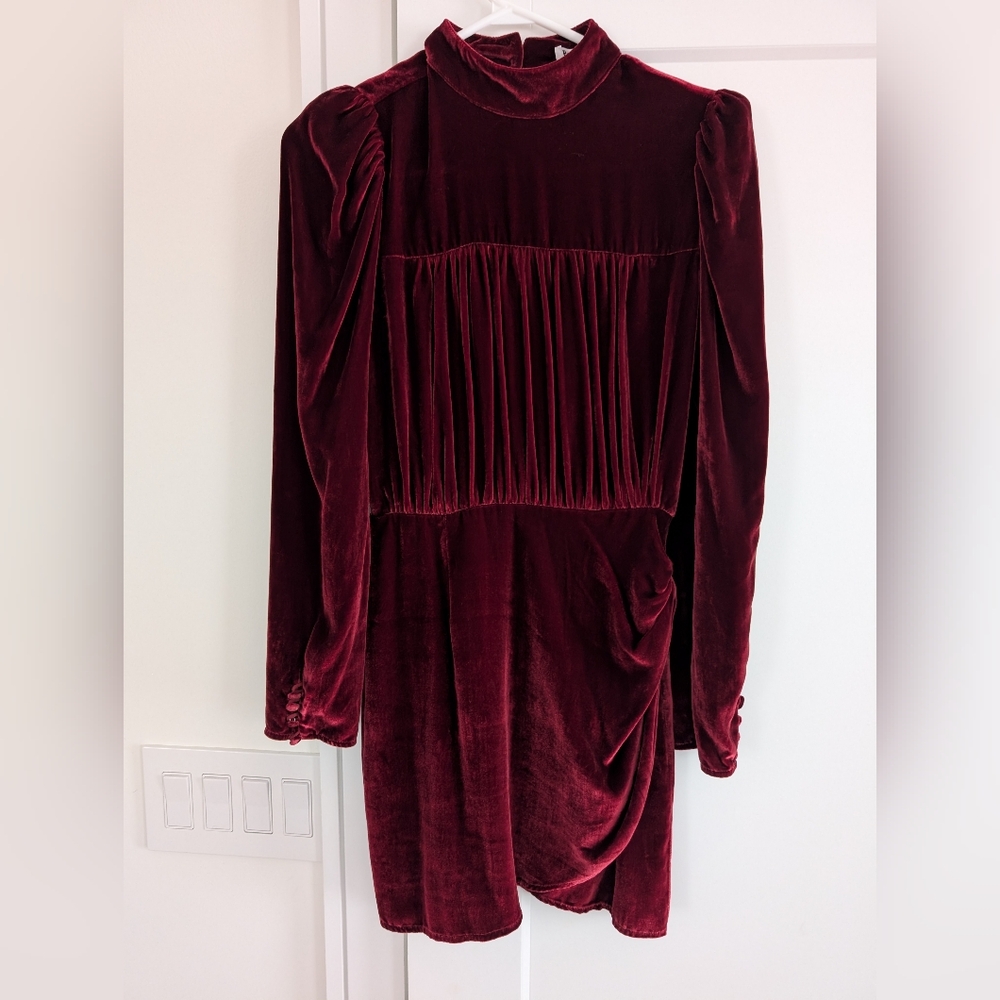 Reformation Velvet Burgundy Dress
